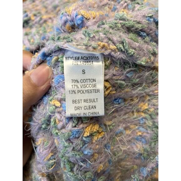 Sadie And Sage Size Small S Lilac Multicolor Sweater Soft Cotton Viscose - Picture 6 of 6